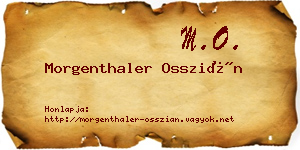 Morgenthaler Osszián névjegykártya